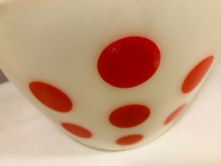 Vintage Fire King Oven Ware Red Polka Dot 8 1/2 