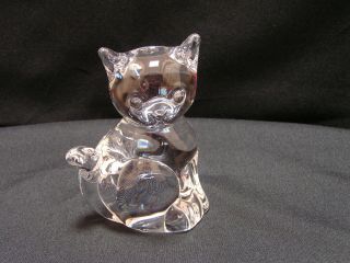 Vintage Signed Daum France Crystal Kitten/cat Figurine,  Ex,  5.  5 " T X 4 " W X 2 " D
