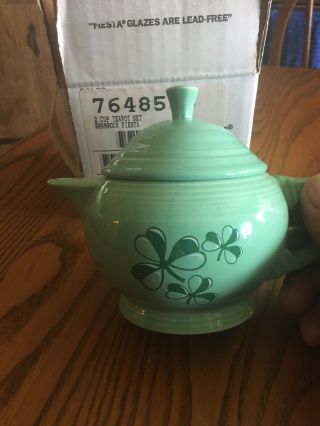 Fiestaware St Patricks Day Shamrock Clover Small 2 Cup Teapot