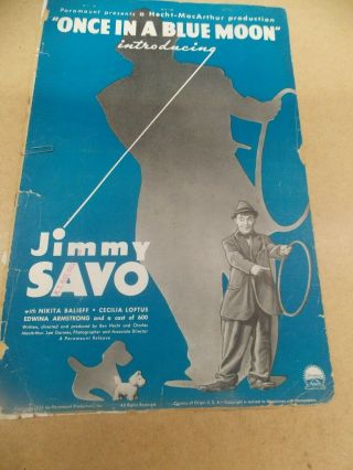 Once In A Blue Moon (1935) Jimmy Savo Pressbook