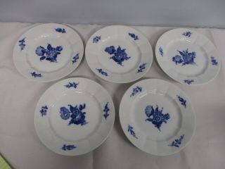 5 Royal Copenhagen Blue Flower 10 / 8514 First Quality 7 5/8 " Salad Plates