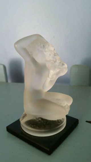 Lalique Crystal Statuette Floreal Nude Woman French 2