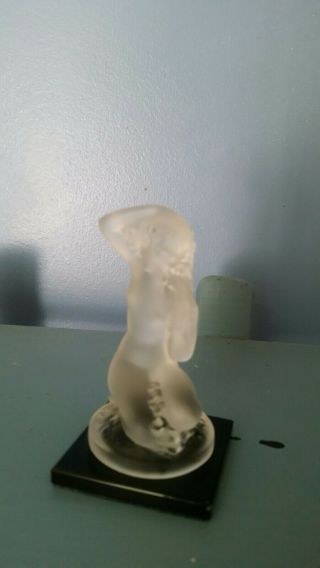 Lalique Crystal Statuette Floreal Nude Woman French 4