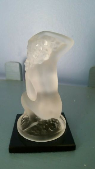 Lalique Crystal Statuette Floreal Nude Woman French 5