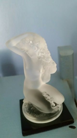 Lalique Crystal Statuette Floreal Nude Woman French 6