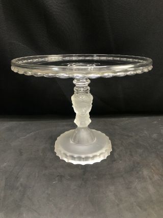 Antique Duncan Miller Glass 3 Three Face Cake Stand Plate