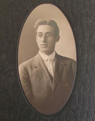 Antique Cabinet Card Photograph - Handsome Young Man - G Bau 