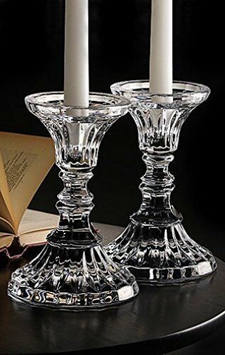 Marquis By Waterford 7 " Heritage Straight Candlestick Pair,  Bad Box