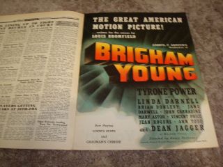 Brigham Young 1948 Oscar Ads Tyrone Power,  Music By Alfred Newman,  Dean Jagger