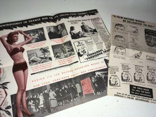 FORBIDDEN FRUIT Movie Pressbook 1952 Fernandel Sex Comedy Al Hirschfeld Art 4