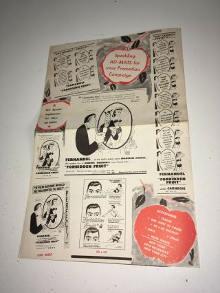 FORBIDDEN FRUIT Movie Pressbook 1952 Fernandel Sex Comedy Al Hirschfeld Art 5