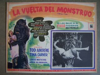 From Hell It Came Mexican Lobby Card Tod Andrews Tina Carver Dan Milner