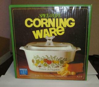 Vintage Factory Corning Ware Spice O Life A - 3 - 8 3qt Covered Casserole