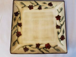 Mikasa Desert Bloom Dinner Plates Set Of 4 Gourmet Basics Stoneware Square 11 "