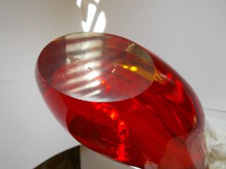 VINTAGE MURANO SOMMERSO SUBMERGED ART GLASS VASE RED/AMBER (ref11) 5