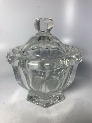 Vintage Signed Baccarat France Crystal Lidded Candy Jar Dish
