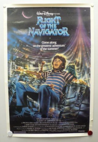 Flight Of The Navigator 1986 Joey Cramer,  Paul Reubens,  Robert Small - One Sheet