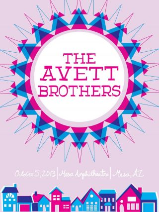 Avett Brothers Concert Poster Mesa Az By Kat Lamp 2013 Signed 146 Of 150 Ltd Ed