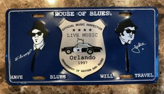 House Of Blues - Blues Brothers License Plate - Jake & Elwood Orlando 1997