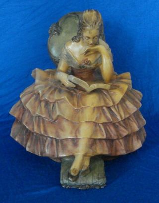 Vintage Italian Guido Cacciapuoti Porcelain Figurine Lady With Book