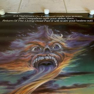RETURN OF THE LIVING DEAD PART II 23X35 Promotional Movie Poster Horror Flick NM 2