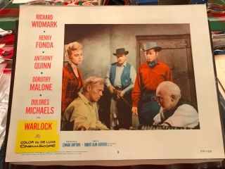 Warlock 1959 20th Century Fox Western 11x14 " Lobby Card Richard Widmark Dorothy