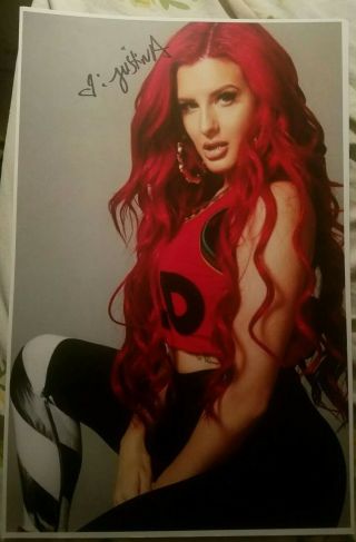 Justina Valentine Signed 11x17 Sexy Black Tights Poster Photo Wild 