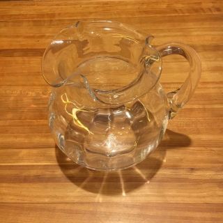 Tiffany & Co Devon Crystal Glass Ruffled Rim Water Pitcher 48 Oz 6 1/2 "