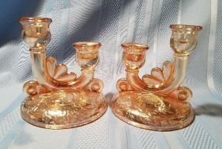 Set Of 2 Marigold Jeanette Glass Double Offset Candle Holders