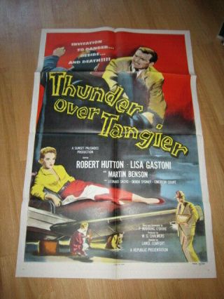 Thunder Over Tangier 1957 Film Noir Poster Lisa Gastoni Robert Hutton