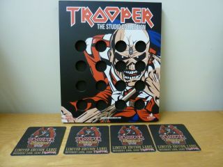 Iron Maiden Trooper Day Of The Dead Beer Bottle Cap Collector Frame 4 X Bar Mats