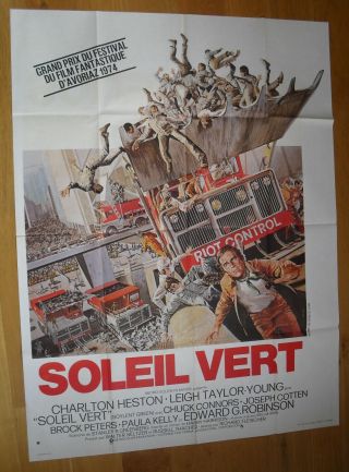 Soylent Green Sci - Fi Charlton Heston French Movie Poster 63 " X47 " 