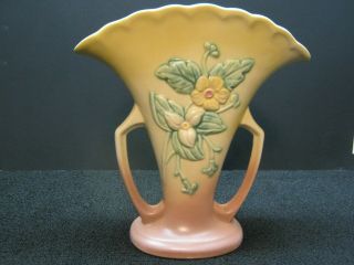 Vintage Hull Art Pottery Two Handle Vase W - 15 - 10 1/2 Wild Flower Pattern