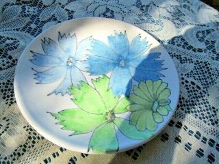 Ernestine Salerno Italy Mcm Blue Yellow/green Floral 7 Bread/butter Plate 6 " 856