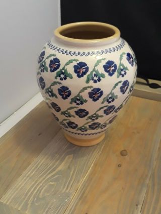Nicholas Mosse Pottery Small Vase Made In Ireland Pansy Flower Pattern 8 Inches