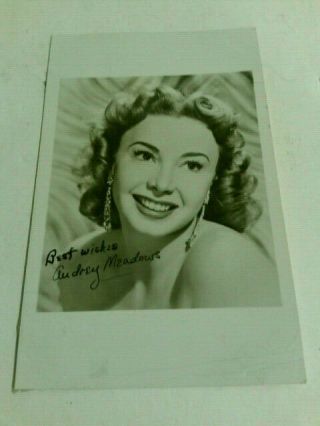 Audrey Meadows Actress Hand Signed Postcard Photo Vintage B/w Honeymooners Alice