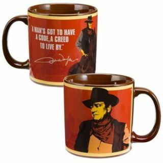 John Wayne Western Art Image Creed To Live By Two - Sided 20 Ounce Ceramic Mug
