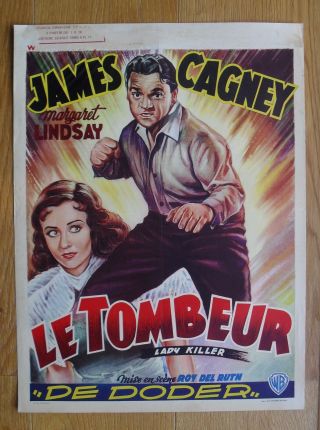 Lady Killer James Cagney Belgian Movie Poster 18 " X14 " R50s