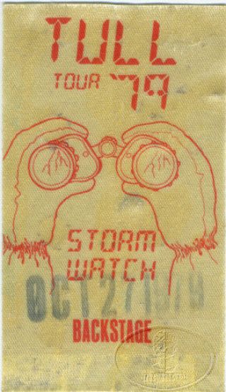 Jethro Tull 1979 Storm Watch Tour Backstage Pass Cincinnati Riverfront Coliseum