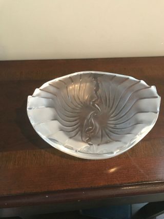 Lalique France Frosted Glass Crystal Candy Dish Trinket Assortment Holder