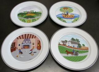 Villeroy & Boch Design Naif Dinner Plate Set Of 4 Different