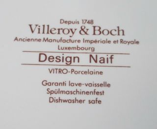 Villeroy & Boch Design Naif Dinner Plate Set of 4 Different 6