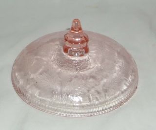 Us Glass Strawberry Pink Butter Dish Lid Only