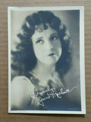 June Marlowe (actress) Signed Promo Photo,  Vintage 1927