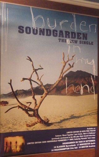40x60 " Subway Poster Soundgarden 1996 Down On Upside Burden I Hand Chris Cornell