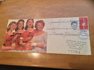 The Lennon Sisters Norma Zimmer Envelope Lawrence Well Letter Autographed/signed