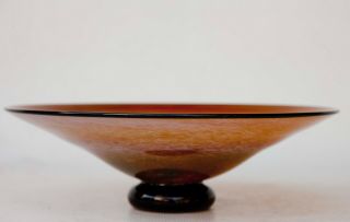 Swirl Hand Blown Art Glass Bowl Dish Signed dated 1999 4