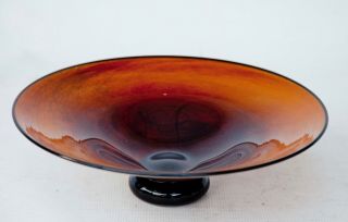 Swirl Hand Blown Art Glass Bowl Dish Signed dated 1999 5