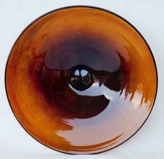Swirl Hand Blown Art Glass Bowl Dish Signed dated 1999 6