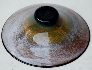 Swirl Hand Blown Art Glass Bowl Dish Signed dated 1999 7